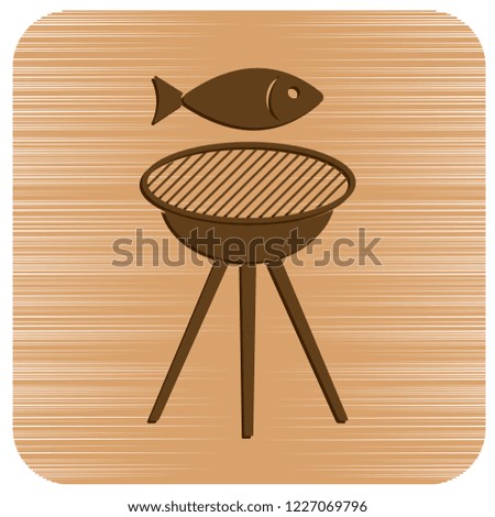 Grilled fish icon. Vector illustration

