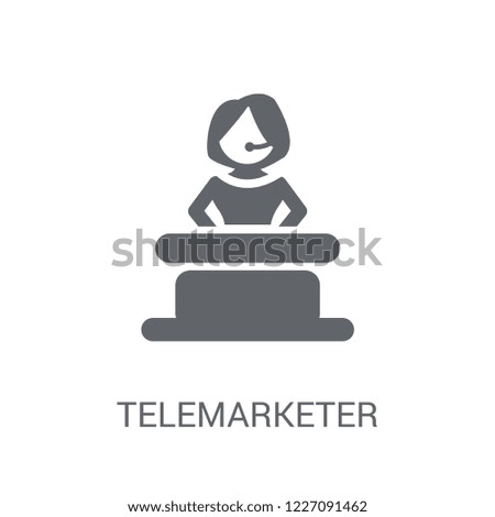 Telemarketer icon. Trendy Telemarketer logo concept on white background from Professions collection. Suitable for use on web apps, mobile apps and print media.