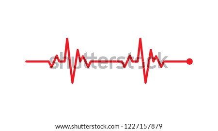 heart rhythm, Electrocardiogram, ECG - EKG signal, Heart Beat pulse line concept design isolated on white background Royalty-Free Stock Photo #1227157879