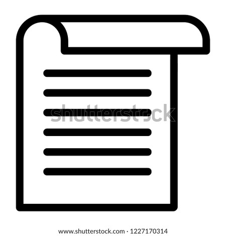 Office paper icon. Outline office paper vector icon for web design isolated on white background