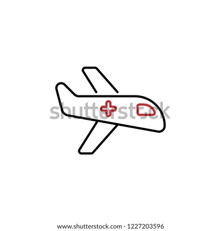 Air ambulance 2 colored line icon. Simple colored element illustration. Air ambulance icon design from medicine set