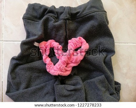 pink underpants with black pantaloons