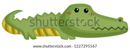 a vector of a cute and adorable crocodile