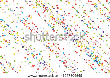 Festival pattern with color round glitter, confetti. Random, chaotic polka dot. Bright background  for party invites, wedding, cards, phone Wallpapers. Vector illustration.  