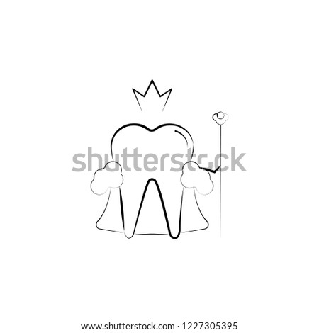 king, tooth icon. Element of dantist for mobile concept and web apps illustration. Hand drawn icon for website design and development, app development