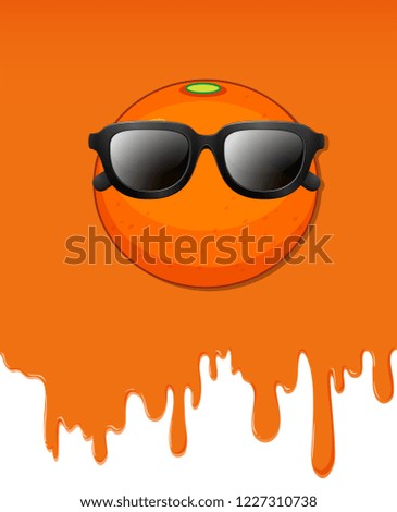 Orange with water dripping background illustration
