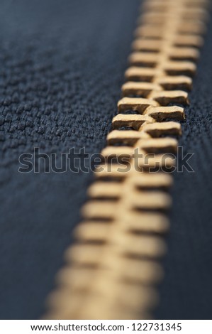 closeup of zipper on background