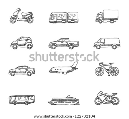 Transportation icon series in sketch