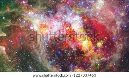 The explosion supernova. Bright Star Nebula. Distant galaxy. New Year fireworks. Abstract image. Elements of this image furnished by NASA.