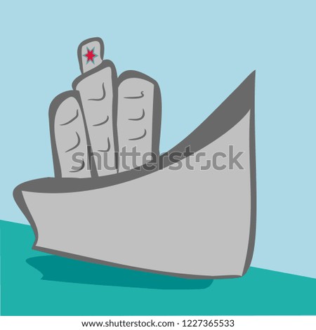 Cargo Ship Clip Art Vector Illustration