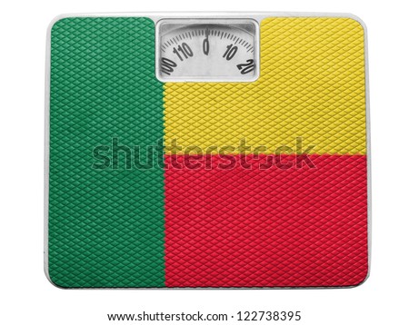 Benin. Benini flag  painted on balance