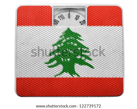Lebanon. Lebanese flag  painted on balance