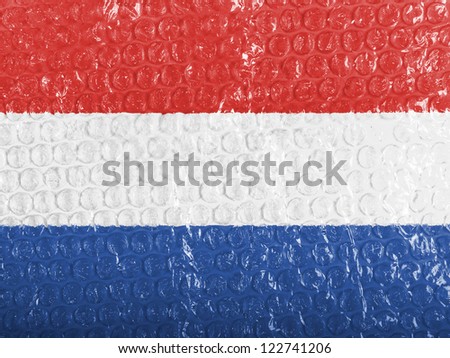 Netherlands flag painted on bubblewrap