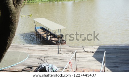 a travel boat for tour in the river in Thailand