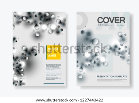 Abstract layout A4 format cover design templates for brochure, flyer, report, presentation with connecting lines and dots background.