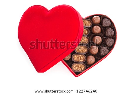 Heart shaped gift box having chocolates