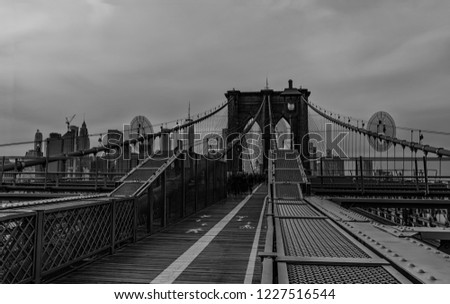 Black and white photography: Brooklyn bridge in New York City