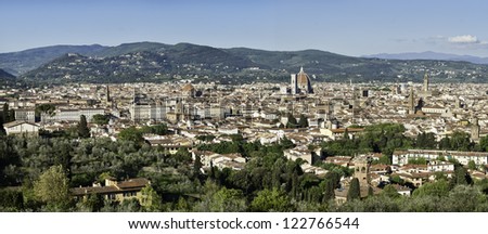 Photo-merge of Florence from Belvedere Hill during Spring, Tuscany, Italy.