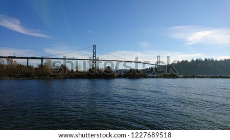 Lion Gate Bridge viewed from West Vancouver - BC