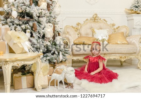 Little girl in red dress