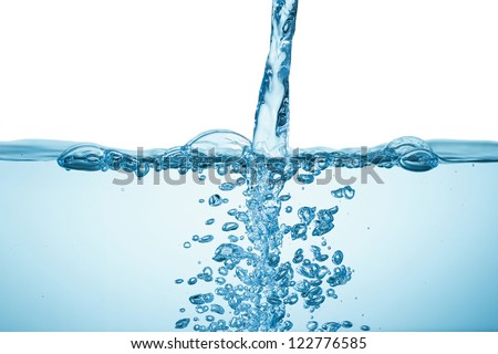 Clean clear running water and the bubbles Royalty-Free Stock Photo #122776585