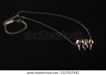Necklace with teeth, gothic jewelry