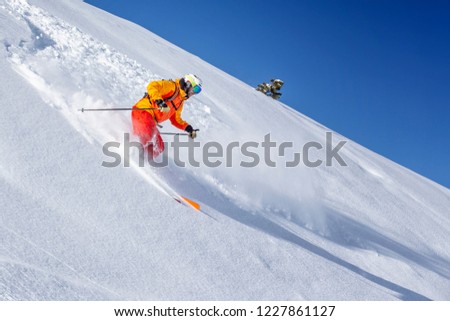 freeride skiing in powder snow