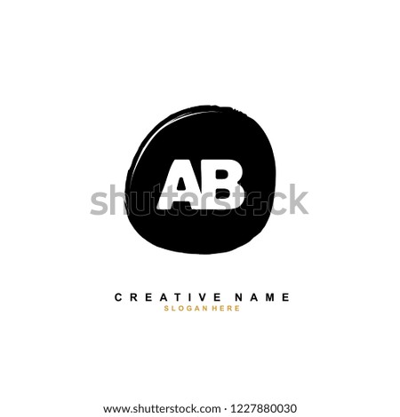 A B AB Initial logo template vector