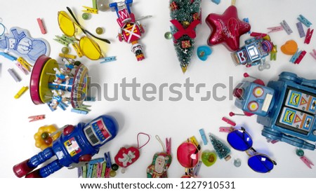 Christmas background and decorated with colorful cartoon.white background