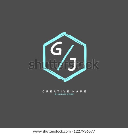 G J GJ Initial logo template vector