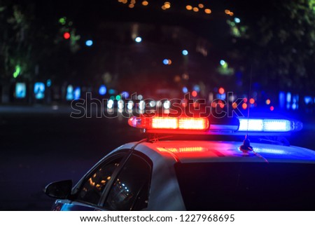police car at night in street
