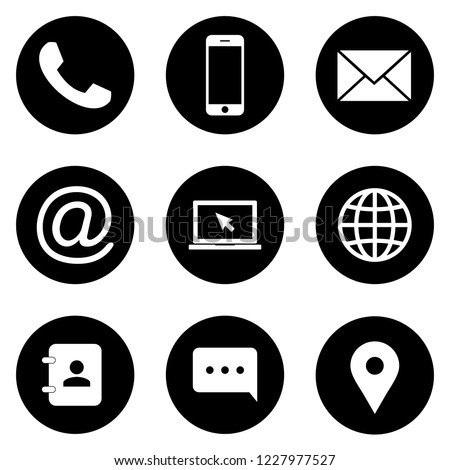 Contact us icons. Web icon set Royalty-Free Stock Photo #1227977527