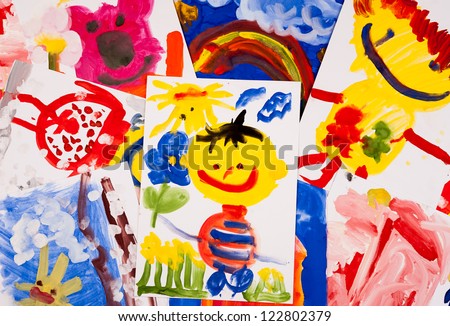 collage of children's drawings