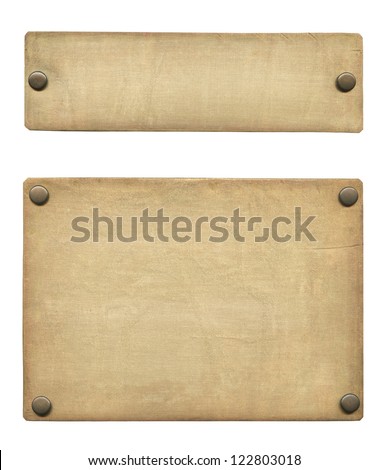Old brass plate (clipping path)