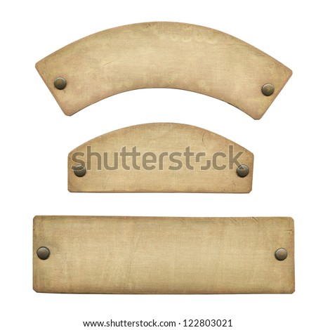 Old brass plate (clipping path) Royalty-Free Stock Photo #122803021