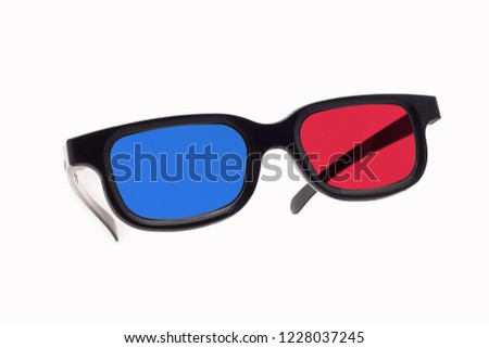 3d glasses on a white background isolated. As if hanging in the air
