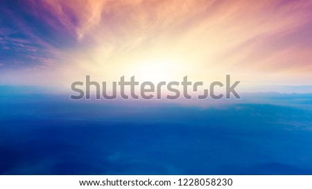 light about the sky . Paradise heaven .  Dramatic nature background . beautiful cloud .   Way to heaven . Journey of the Soul .  background sky at sunset and dawn .