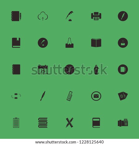 document icon. document vector icons set fax, pen ink, calendar and ruler and pencil