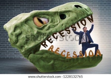 Businessman in crisis and recession concept