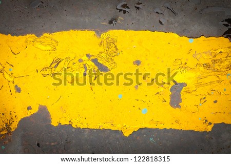Dark steel floor plate paint with yellow pattern