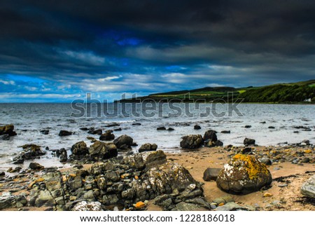 Taken up Scotland AYR with ocean and Dark sky  