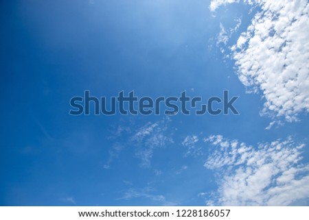 Beautiful blue sky and clouds. Minimal concept. pastel tones.