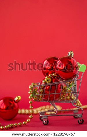 Merry Christmas and Happy New Year decorations on a white background. Background for text. Focus on object, shallow depth of field