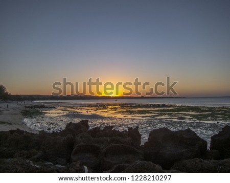 Sunset on Pemba beach in north Mozambique, Africa. 