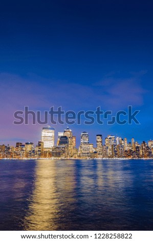 Manhattan Skyline as seen from Jersey City, New York City, United States of America.