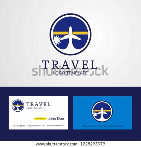 Travel Nauru Creative Circle flag Logo and Business card design