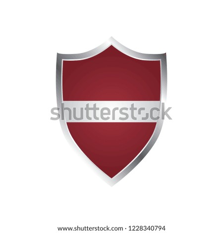 A Shield Illustration with the flag for the country of Latvia