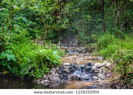 image of water pond at Pong Nam Ron Tha Pai hot spring the famous attraction landmark at Pai district, Mae Hong Son , Thailand