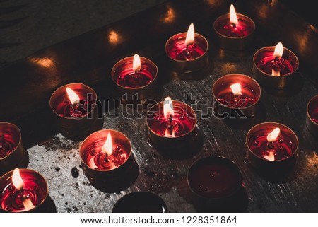 Candle flame on dark background