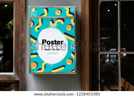 Colorful restaurant signage mockup design
